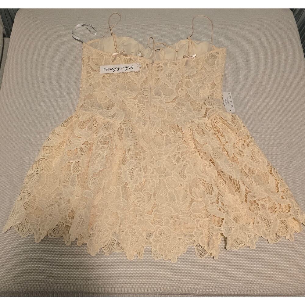 For Love & Lemons Coco Lace Mini Dress Cream XL NWT Underwire Scalloped Cocktail - Picture 6 of 14